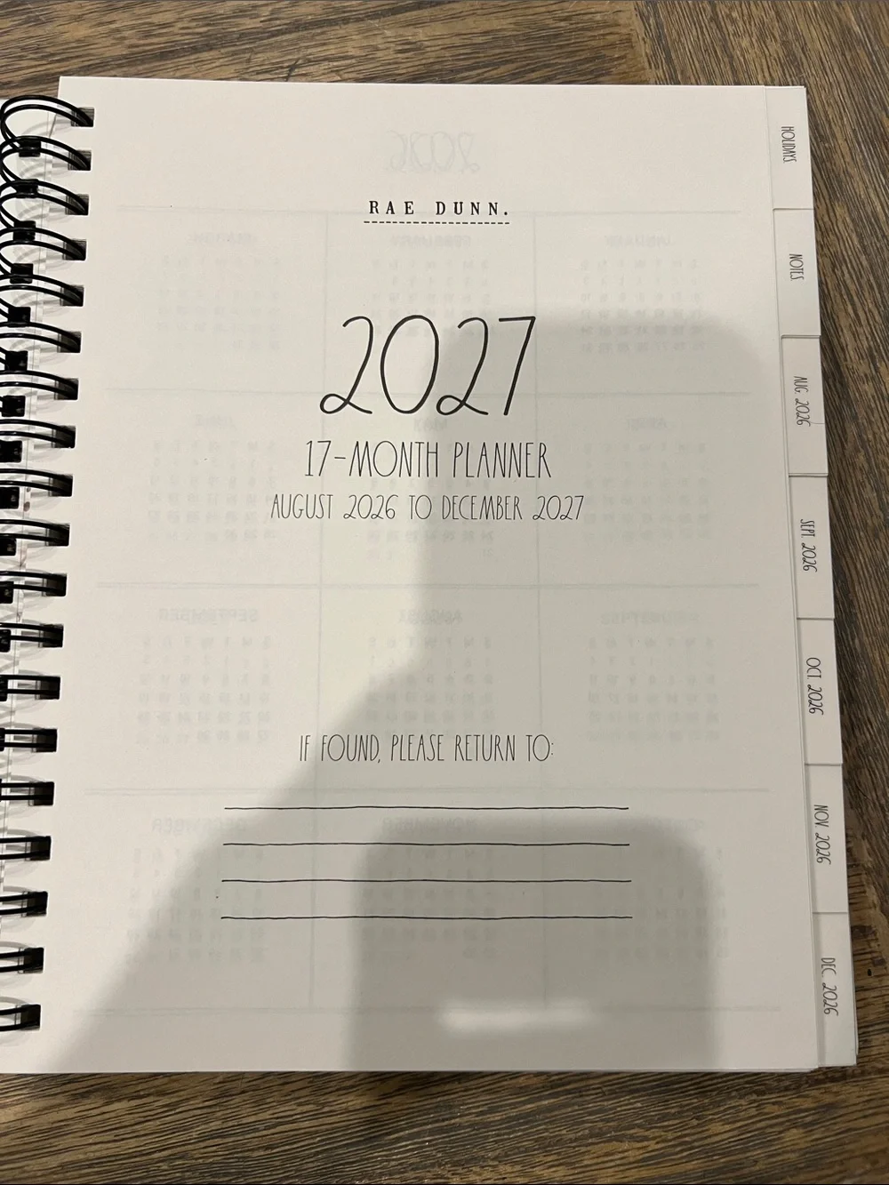 Rae Dunn White 2027 Planner with Brown & Tan Dog Illustrations